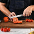 Klaus Meyer Stahl High Carbon Exclusive German Steel Utility Knife, 6 Inch Serrated (Black)