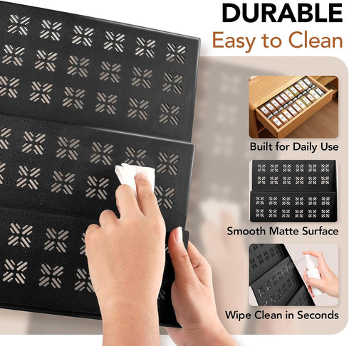 3-Tier (11"22"), Expandable Drawer Spice Organizer, Thickened Plastic Spice Rack for Kitchen Drawers Non-Slip & Easy