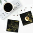 Set 4 Inches Set 6 Marble Coasters Square Leather Drinks Coaster with Holder for Coffee Table Bar Home Decor of (Texas