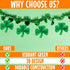 St. Patrick's Day Shamrock Tissue Hanging Decor, Set of 3 Seasonal Party Decor