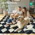 2x3 Lahome Zelie Moroccan Trellis Area Rug, Small Black Checkered Entryway Rug Non Slip Kitchen Mat, Stain Resistance