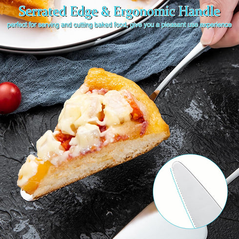 5 Pcs Pie Server Set, Stainless Steel Cake Cutter, Pizza Spatula Serving Utensils for Cutting Pizza, Cake, Dessert