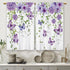 Purple Floral Butterfly Kitchen Curtains, Rustic Flower Small Short Cafe Window Drapes, 27.5x39 Inch