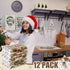 VitalCozy 12 14.2 21.3 Inch Pcs Christmas Kitchen Towels and Dishcloths Absorbent Stripe Christmas Tree Reindeer Santa