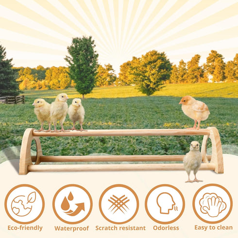 16" 15 3/4 6 5/8 3 1/2" TonGass Extra Long Chicken Perch - Freestanding Roosting Bar for Baby Chicks with Built