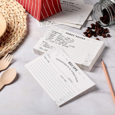 80 Pack 4 x 6 Inch Kraft Double Sided Recipe Cards, Thick Cardstock with Lines for Weddings, Bridal Shower, Gifts