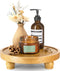 EOSAHR Farmhouse Round Wood Riser Wooden Tray Pedestal Stand for Bathroom Decor