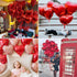 10Pcs Red Foil Heart Shaped Balloons - 18 Inch Heart Mylar Balloons for Baby Shower Wedding Valentine Party Decorations