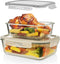 Razab 4 Pc Airtight Large Glass Food Storage Containers with Lids, BPA Free, Leak Proof Meal Prep Containers (2700ML &