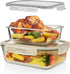 Razab 4 Pc Airtight Large Glass Food Storage Containers with Lids, BPA Free, Leak Proof Meal Prep Containers (2700ML &