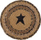 VHC Brands Kettle Grove Jute Stencil Star Trivet, 8 Inch, Primitive Country Patchwork Design