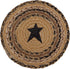 VHC Brands Kettle Grove Jute Stencil Star Trivet, 8 Inch, Primitive Country Patchwork Design