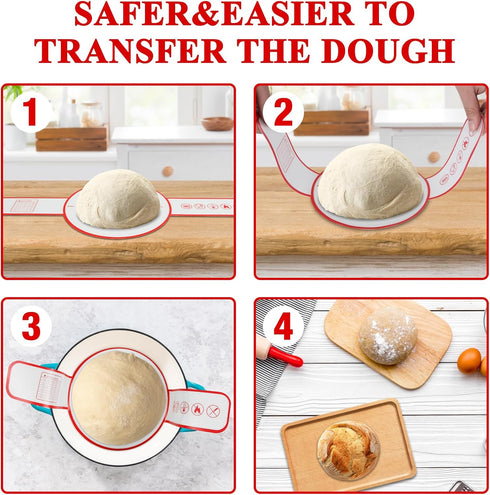 Silicone Bread Sling for Dutch Oven, Non-Stick Baking Mat with Extra Long Handles, 2 PCS Reusable Heat Resistant Baking