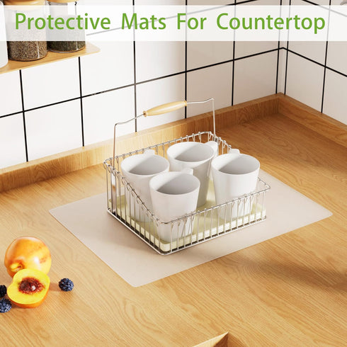 Small Translucent Silicone Mats, 9”x12” (1mm) Clear Non-Slip Countertop Protector Liner, Non-Stick Baking Mat, Heat Resistant Placemat for Pastry, (2/Pack) by Janeart