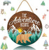 Chunful The Adventure Begins Wooden Hanging Sign, 12 x 12'' Woodland Nursery