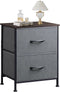 WLIVE Nightstand, 2 Drawer Dresser for Bedroom, Small Dresser with Fabric Bins, Dark Grey