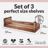 Set 3, 16.4". NATURE SUPPLIES of Nursery Book Shelves, Solid Wood for Books, Toys, Decor, Wall Bookshelf for Kids