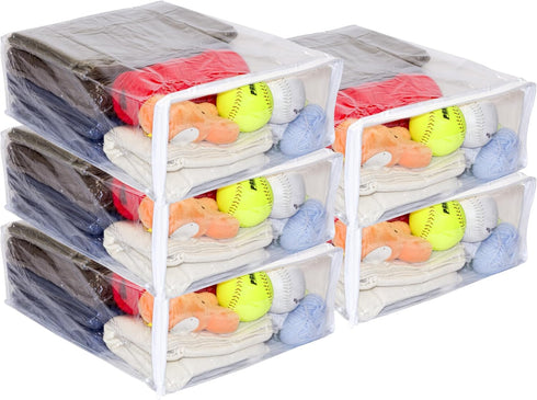 5-Pack Clear Vinyl Zippered Storage Bags - 15 x 18 x 6 Inch