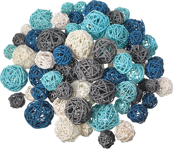 72 Pcs Wicker Rattan Decorative Balls, Centerpiece Fillers for Spring Summer Craft, Wedding Party, Potpourri Decor