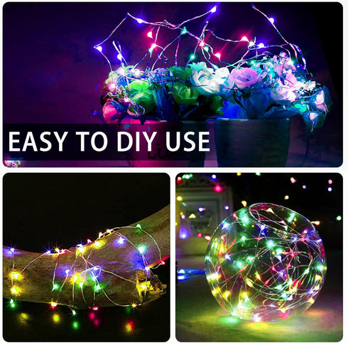 12 Pack 7ft 20 (12, Multicolor Fairy Lights Battery Operated, LED Mini String Twinkle Lights for Easter Valentine's Day