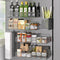 Magnetic Spice Rack for Refrigerator, 6 Pack Metal Magnetic Shelf Grey, Moveable