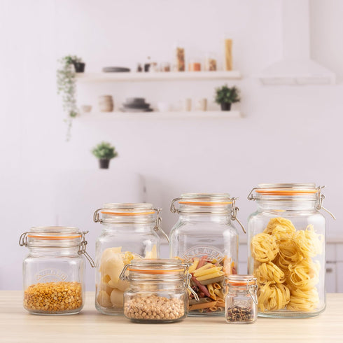 Kilner Swing Top Square Glass Jar, 1.5L