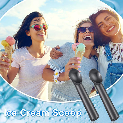 3 7 Inches Suclain Pieces Ice Cream Scoop Nonstick Anti Freeze Ice Cream Scooper with Comfort Handle Aluminum Alloy