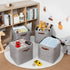 HNZIGE Fabric Storage Cubes Baskets, Set of 4 Foldable Storage Bins with Handles for Organizing, Gray