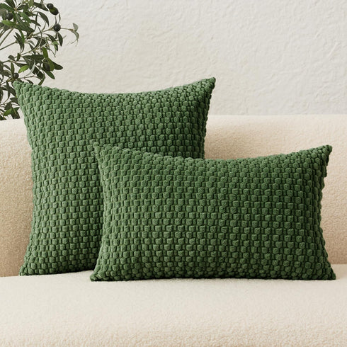 Pack 1 14x24 Inch, UGASA Lumbar Throw Pillow Covers of Super Soft Boho Corduroy Decorative Pillow Covers Cases Solid