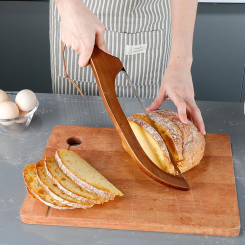 Bread Knife for Homemade Bread, 15.7" Serrated Knife for Sourdough, Baguettes, and More, Acacia
