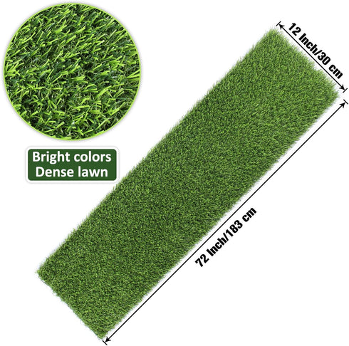Kesfey Grass Table Runner, 12 x 72 Inch Synthetic Grass Rug Roll for Holiday Party Tabletop Decoration