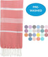 Beach Towel, 100% Cotton Turkish, Adult 38x70 Inch, Quick Dry, Sand Free, Lightweight, Coral Quartz
