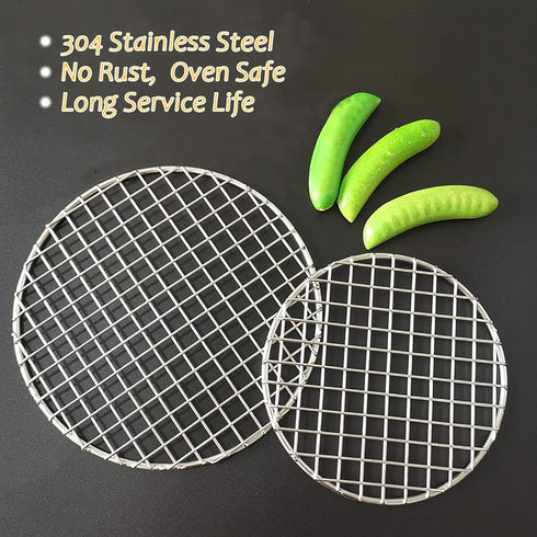 Wire Steaming Cooling and Baking Barbecue Rack, Dia 8.9" Stainless Steel Cross Wire for Air Fryer, Instant Pot,