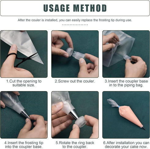 Piping Bags and Tips Set - Cakes Decorating Supplies Kit with 100pcs 12 Inch Pastry Bags, 16 Tips, 3 Cake Scrapers, 2