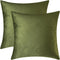 Mixhug Velvet Decorative Throw Pillow Covers, Solid Cushion Cases for Couch and Bed, Moss Green, Set of 2