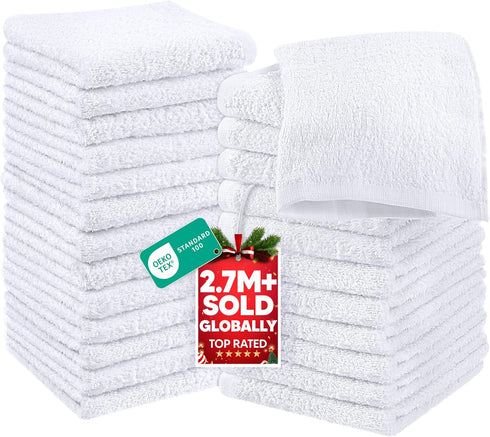 Utopia Towels 24 Pack Cotton Washcloths Set, 100% Ring Spun Cotton, Premium