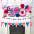 29PCS 4th of July Patriotic Decorations Set, Red White Blue Paper Fans, USA Flag Pennant, Star Streamer, Pom Poms,