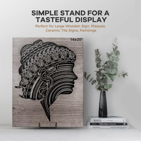 TR-LIFE 4 Pack 8 Inch Large Plate Stands for Display - Metal Frame Holder + Plate Holder Stand for Picture, Book,