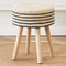 Cpintltr Round Ottoman Footstool Natural Seagrass Foot Stool Pouf Ottomans with Solid