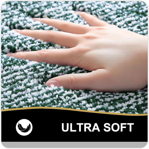 OLANLY Bathroom Rugs 30x20, Extra Soft Microfiber Bath Mat, Non-Slip, Quick Dry, Blackish Green