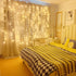 300 9.8ft x9.8ft 8 Dazzle Bright Curtain String Lights, LED Warm White Fairy Lights with Lighting Modes, Waterproof