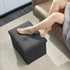 17 inches AmasSmile Storage Ottoman Folding Foot Rest Stool, Linen Footstool Bench, Short Ottoman Bench, Storage Foot