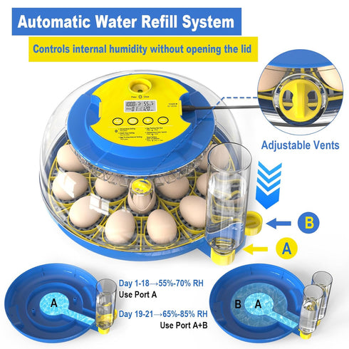 Eggs-18 Incubators for Hatching Egg Incubator with Automatic Egg Turning and Humidity Control, Incubadora de Huevos de