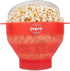 POPCO Silicone Popcorn Maker with Handles, Collapsible Bowl, BPA Free, Dishwasher Safe - 10 Colors (Transparent Red)