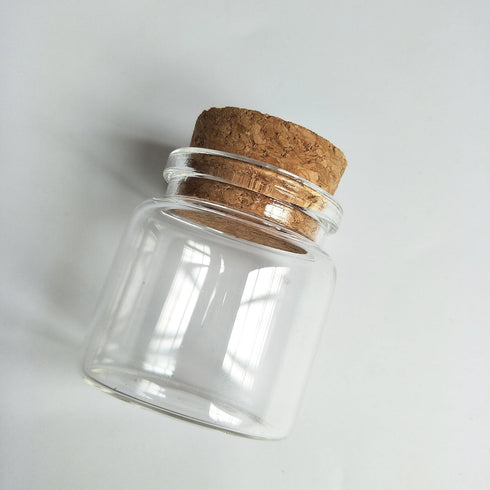 3pcs Small Glass Bottles Vials Jars 50ml with Cork Stopper Storage Bottle, 47x50mm (1.85x1.96inch)