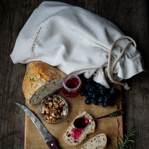 Goodleks Three-Layer Cotton Bread Bag, Reusable Storage for Homemade Loaf, Natural Organic Canvas