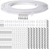 Jetec Curved Ceiling Curtain Track Bendable Mount for Bunk Bed, Bay Window Room Divider, Flexible Straight (White, 9.8