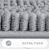 Grandaily Chenille Striped Bathroom Rugs 30x20 - Extra Thick Absorbent Non-Slip Plush Bath Mats, Grey
