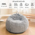 XeGe Fluffy Stuffed Animal Storage Bean Bag Cover (No Filler), Faux Fur Washable Ultra Soft Cover for Plush Toys, Light