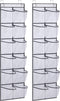 MISSLO Over The Door Shoe Organizer, 12 Large Mesh Pockets, Hanging Narrow Closet Door, White, 2 Pack